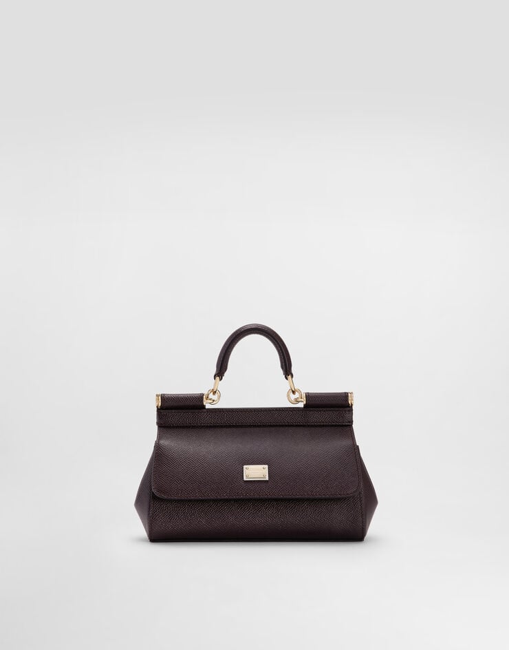 Dolce & Gabbana Bolso de mano Sicily mini en piel de becerro Dauphine Dolce & Gabbana Bolso de mano Sicily mini en piel de becerro Dauphine Burdeos BB7116B1001