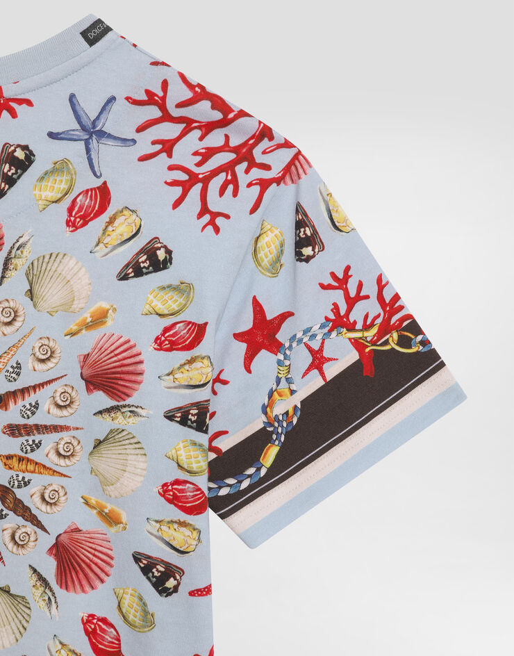 Dolce & Gabbana Shell-print short-sleeved t-shirt Multicolor L4JTHVII7H8