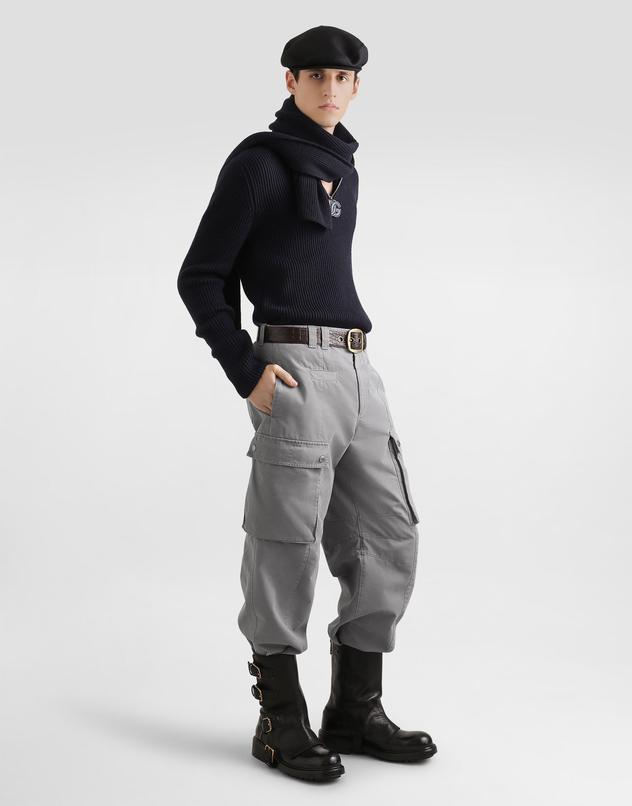Turtleneck zipped pullover with logo - thumbnail 2