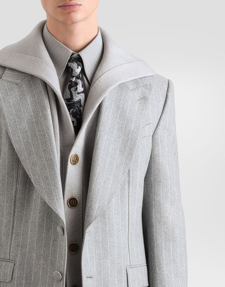 Dolce & Gabbana Martini single-breasted jacket in pinstripe flannel Multicolor G2VO2TFR23F