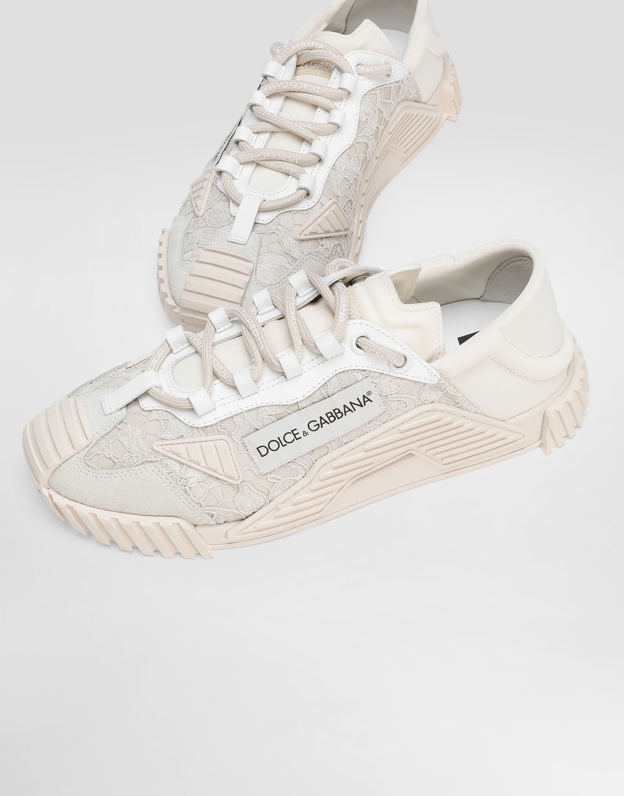 Mixed-materials NS1 slip-on sneakers in Grey for Women