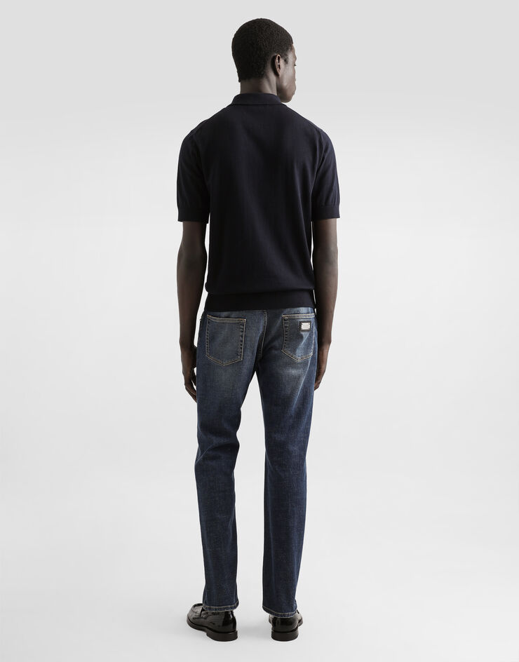 Dolce & Gabbana 纹章拼饰棉质 Polo 衫 蓝 GXZ02ZJBCG3