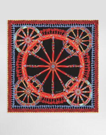 Dolce & Gabbana 90x90 carretto-print silk twill scarf Multicolor FN090RGDDU5