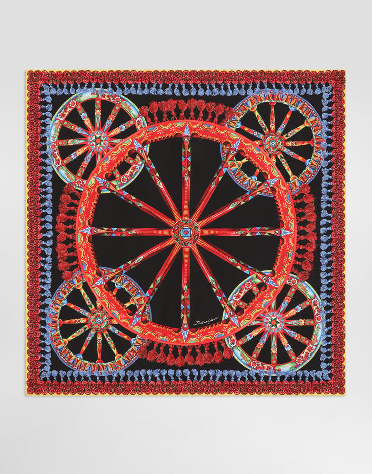 Dolce & Gabbana 90x90 carretto-print silk twill scarf Multicolor FN090RGDDU5