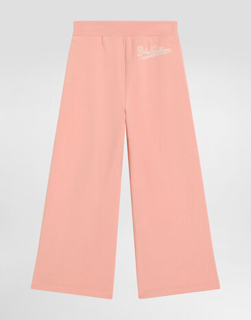 Dolce & Gabbana Fleece trousers with print Pink L5JPI3G7PWH