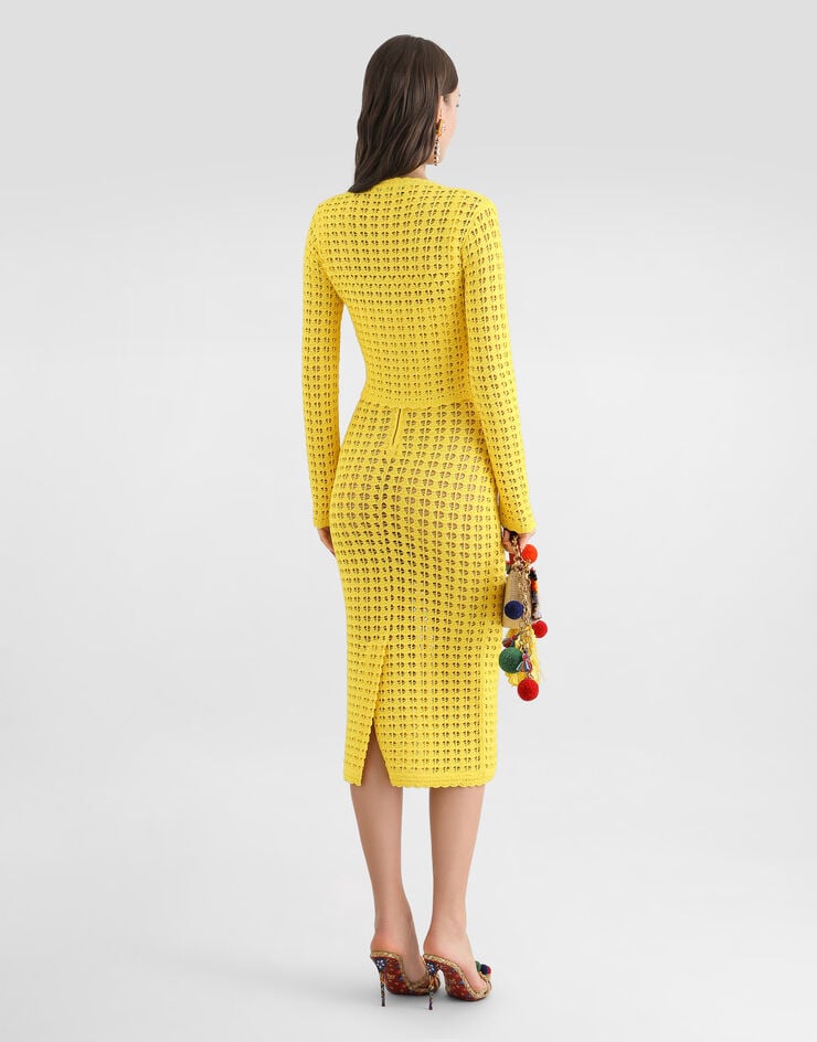 Dolce & Gabbana Crochet cardigan Yellow FXVC9TJGMMD