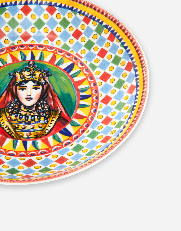 Dolce & Gabbana Set 2 Assiettes Creuses en Porcelaine Multicolore TC0S05TCA22