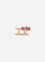Dolce & Gabbana Single earring double earcuff in red gold 18k with pink tourmalines White WSQA7GWSPBL