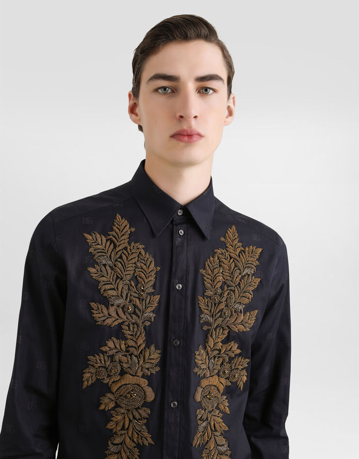 Dolce & Gabbana 徽标印花府绸 Martini 衬衫 Multicolor G5ML1ZHS5T7