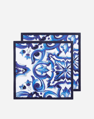 Dolce & Gabbana Set of 2 Linen Napkins Multicolor TCGS06TCAEM
