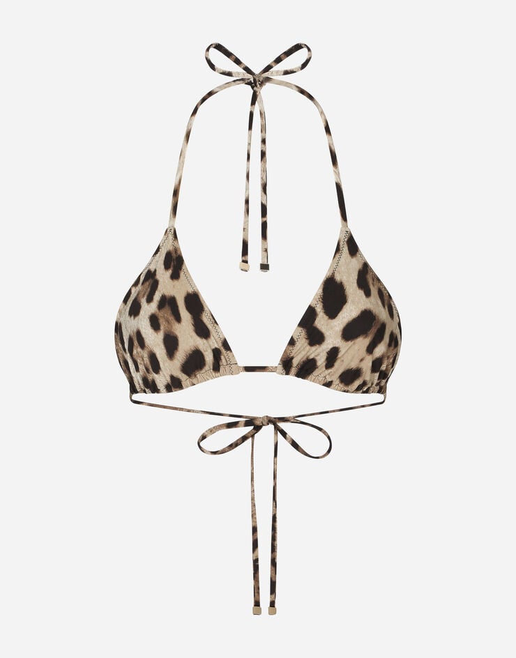 Dolce & Gabbana Leopard-print triangle bikini top Multicolor O1A00JONO11