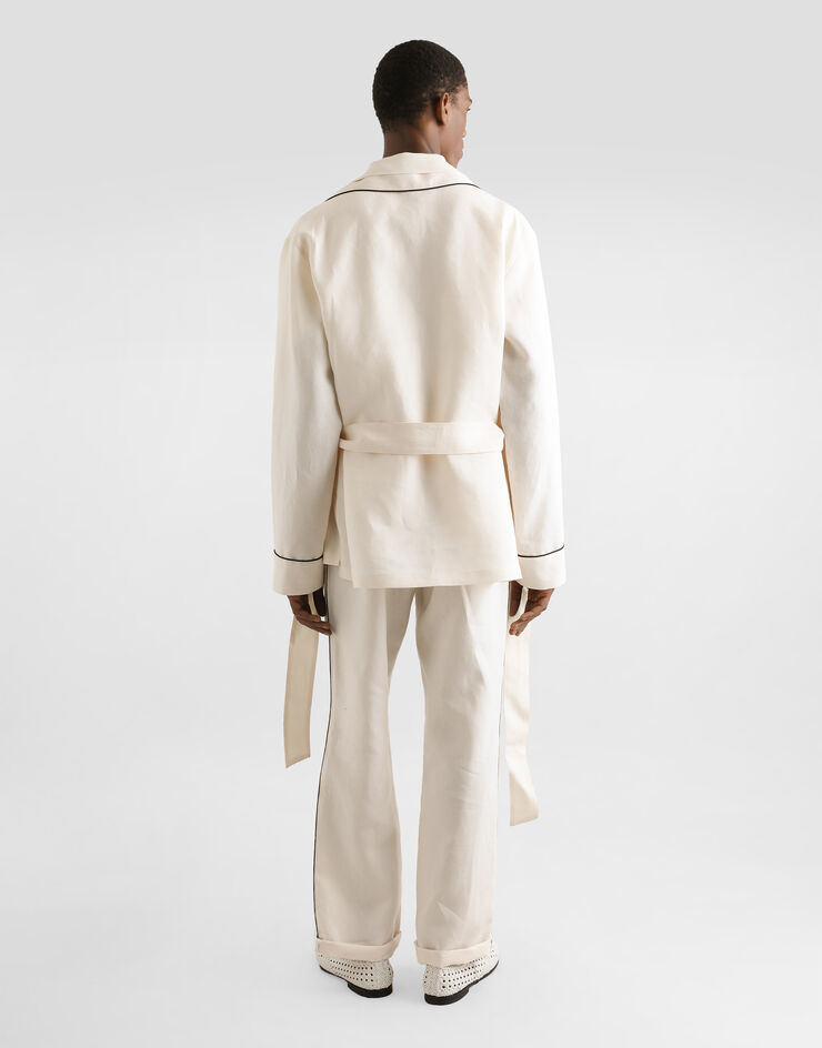 Dolce & Gabbana 亚麻帆布睡裤 白 GVRMATFU4MC