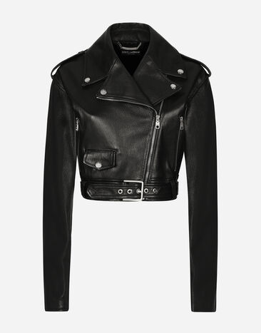Dolce & Gabbana Plongé nappa leather biker jacket Print F0E1YTIS1VH