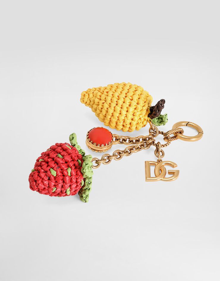 Dolce & Gabbana سلسلة مفاتيح معدن ورافية متعدد الألوان BI3410AK374