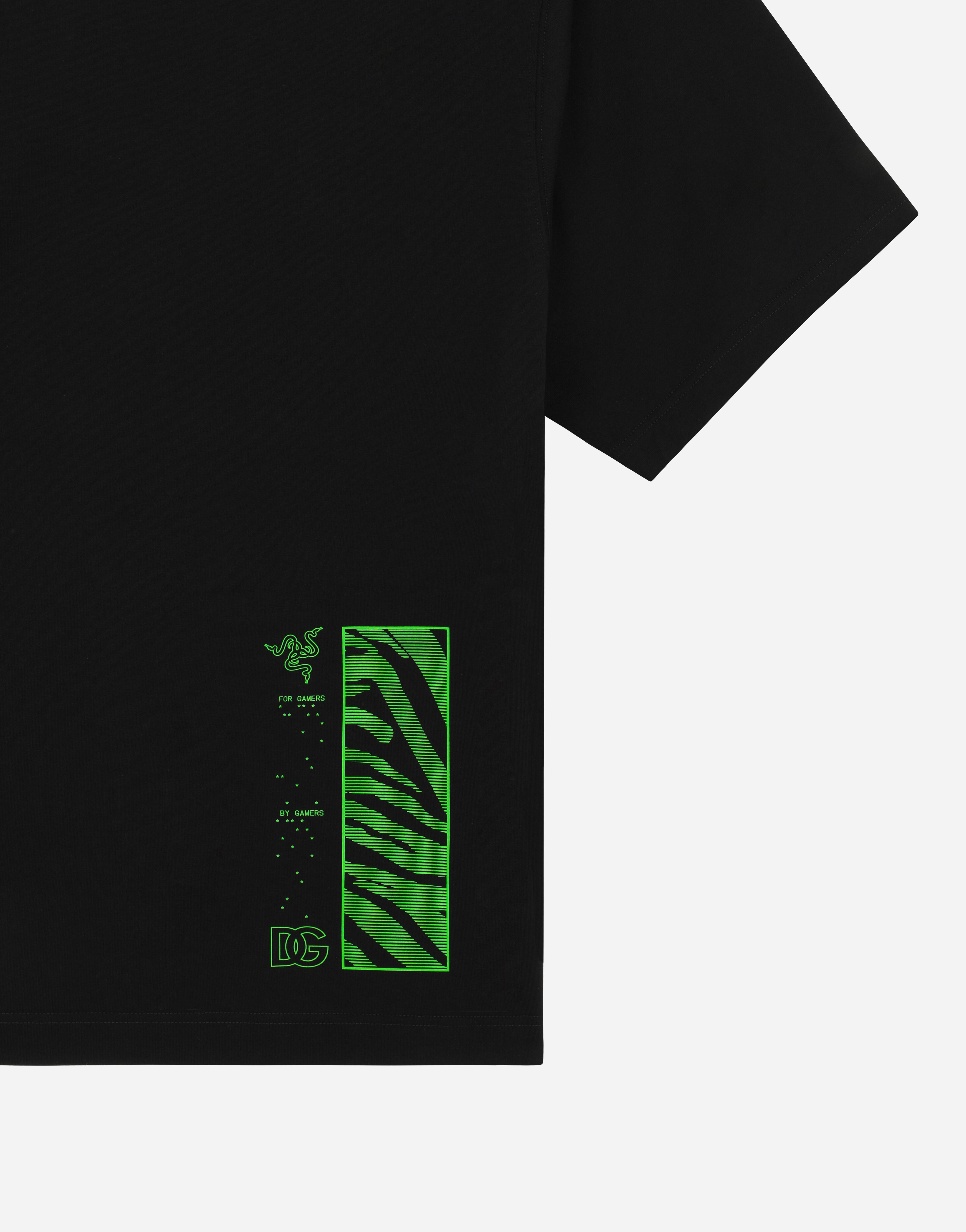 Cotton T shirt with print RAZER in Black for Men Dolce Gabbana