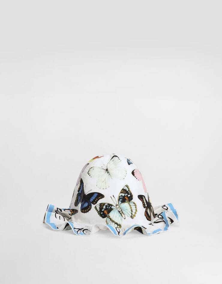 Dolce & Gabbana Fischerhut aus Popeline mit Schmetterlingsprint Print LN5H49FI5KS