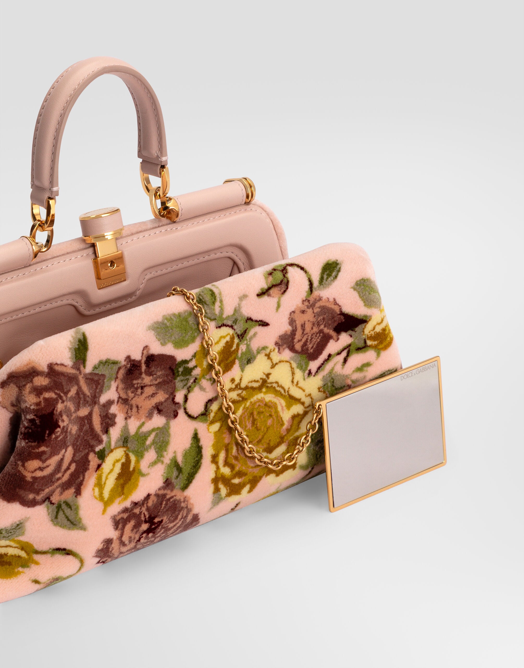 Medium Grandma handbag in velvet stitch embroidery in Multicolor
