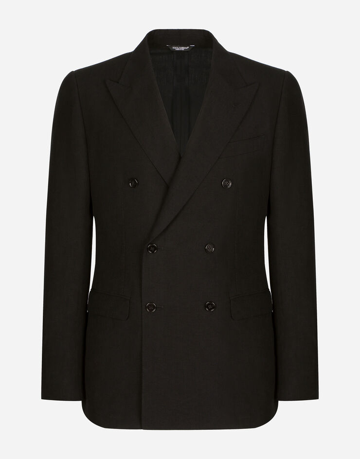 Dolce & Gabbana Double-breasted linen and cotton Taormina-fit suit Black GKAIMTFUTAK