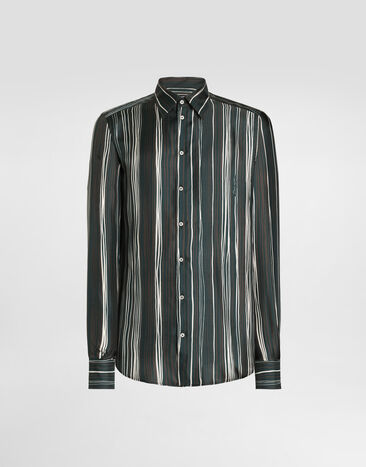 Dolce & Gabbana Stripe-print twill martini shirt Multicolor G5ML1TIS140