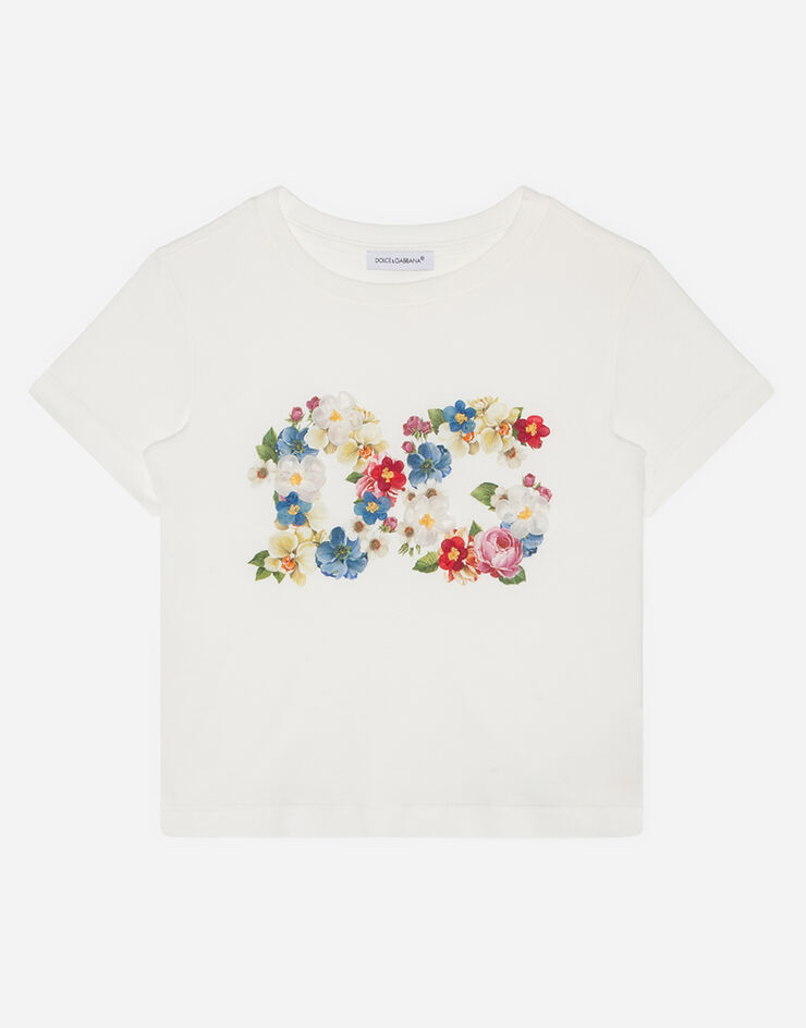 Dolce & Gabbana Jersey t-shirt with applied flowers Dolce & Gabbana Jersey t-shirt with applied flowers IMPRIMÉ FLEURI L5JTBOG7VVX