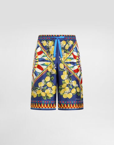 Dolce & Gabbana Carretto-print silk twill bermuda Dolce & Gabbana Carretto-print silk twill bermuda Multicolor GV37ATHI14K