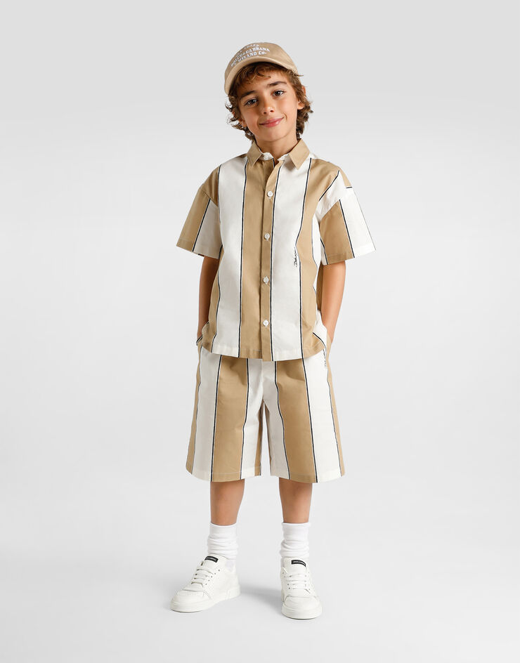 Dolce & Gabbana Poplin shirt with striped print Multicolor L44S72HS5UH