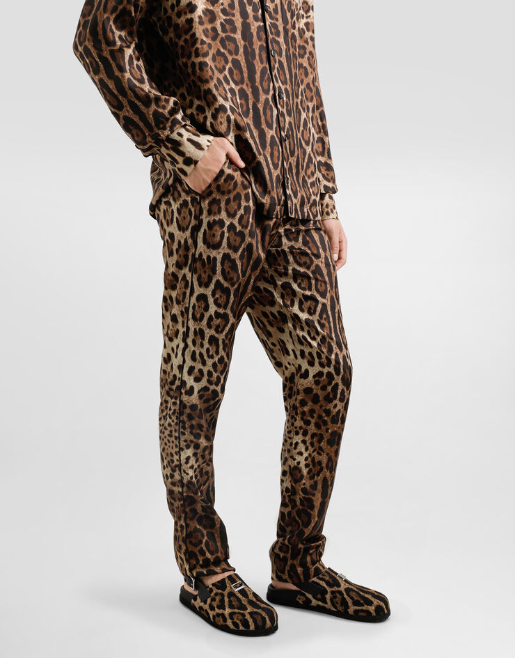 Dolce & Gabbana Pyjamahose aus Seide Drucken GVCRATGI955