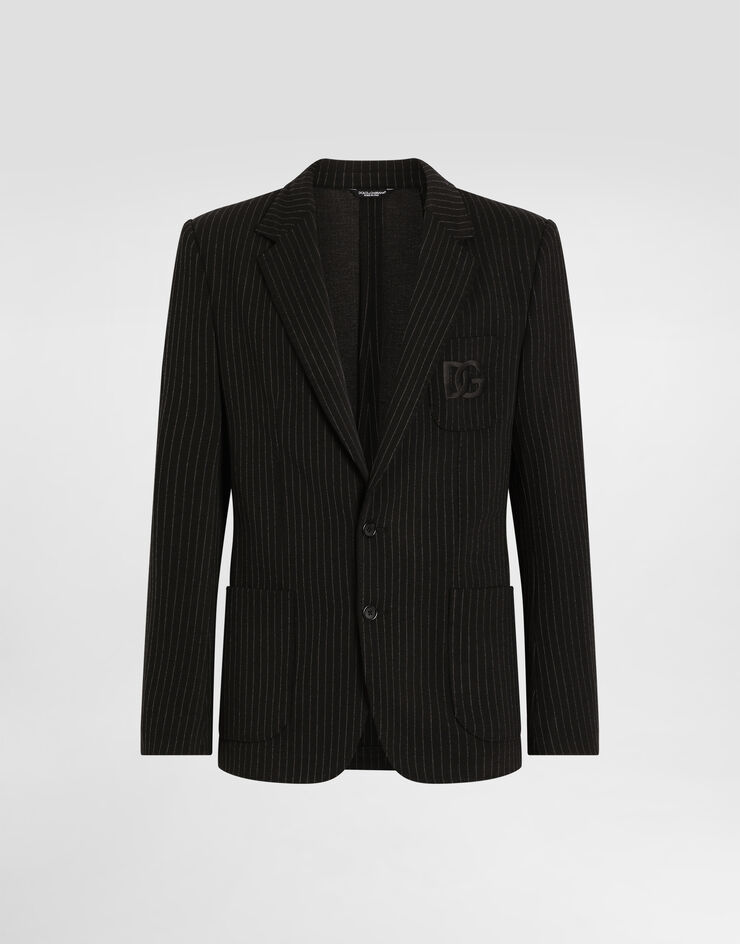 Dolce & Gabbana Pinstripe stretch jersey Portofino jacket Multicolor G2PT9ZFRGBZ