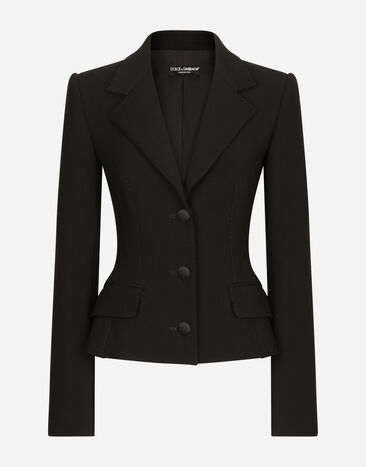 Dolce & Gabbana Chaqueta Dolce de lana con botonadura sencilla Negro F27AWTFUBF1