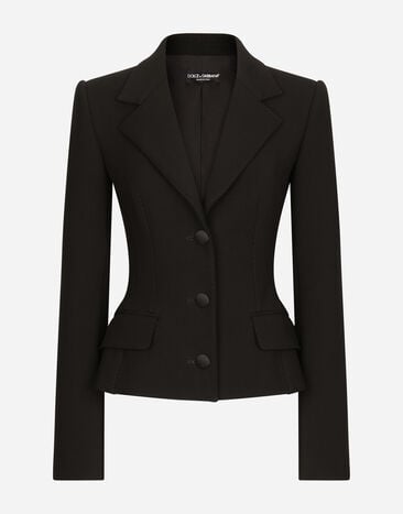 Dolce & Gabbana Single-breasted wool Dolce jacket Black F29ZMTFU28J