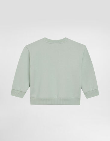 Dolce & Gabbana Oversized sweatshirt with DG embroidery Green L1JWDOG7PJP