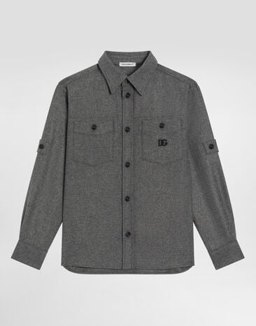 Dolce & Gabbana Melange wool mat shirt Grey L44S58FURNC