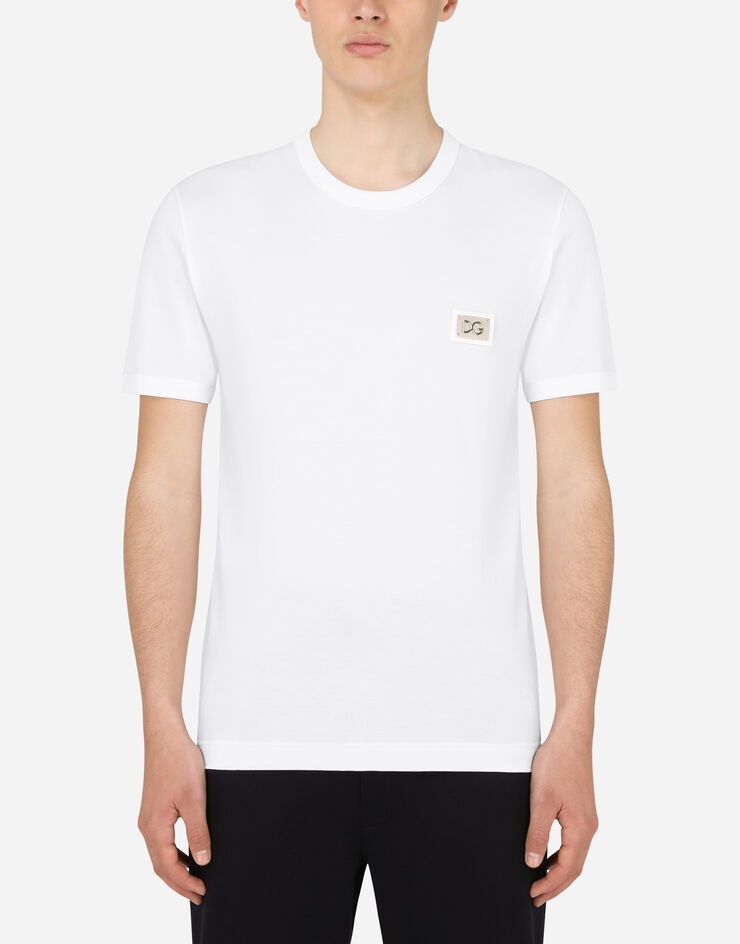 Dolce & Gabbana Cotton T-shirt with D&G print WHITE G8IV0TG7RMH