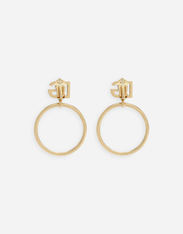 Dolce & Gabbana Серьги-кольца с логотипом DG золотой WEQ6M3W1111