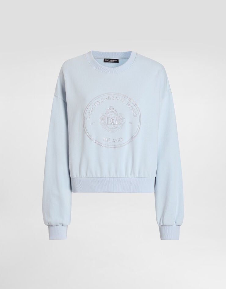 Dolce & Gabbana Sweatshirt with double embroidery Dolce & Gabbana Sweatshirt with double embroidery Azure F9Q92ZGDDMO