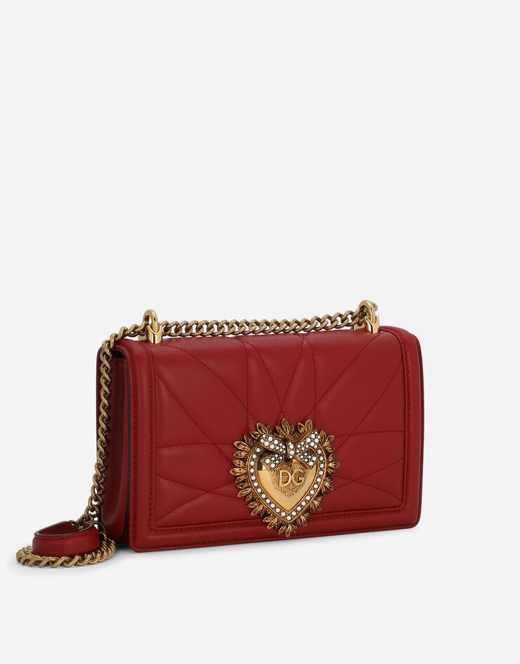 Dolce & Gabbana Medium Devotion bag in quilted nappa leather Red BB6652AV967