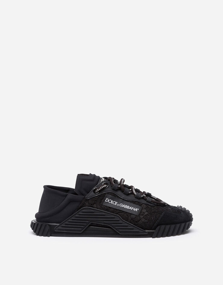 Dolce & Gabbana NS1 slip on sneakers in mixed materials Black CK1754AX372