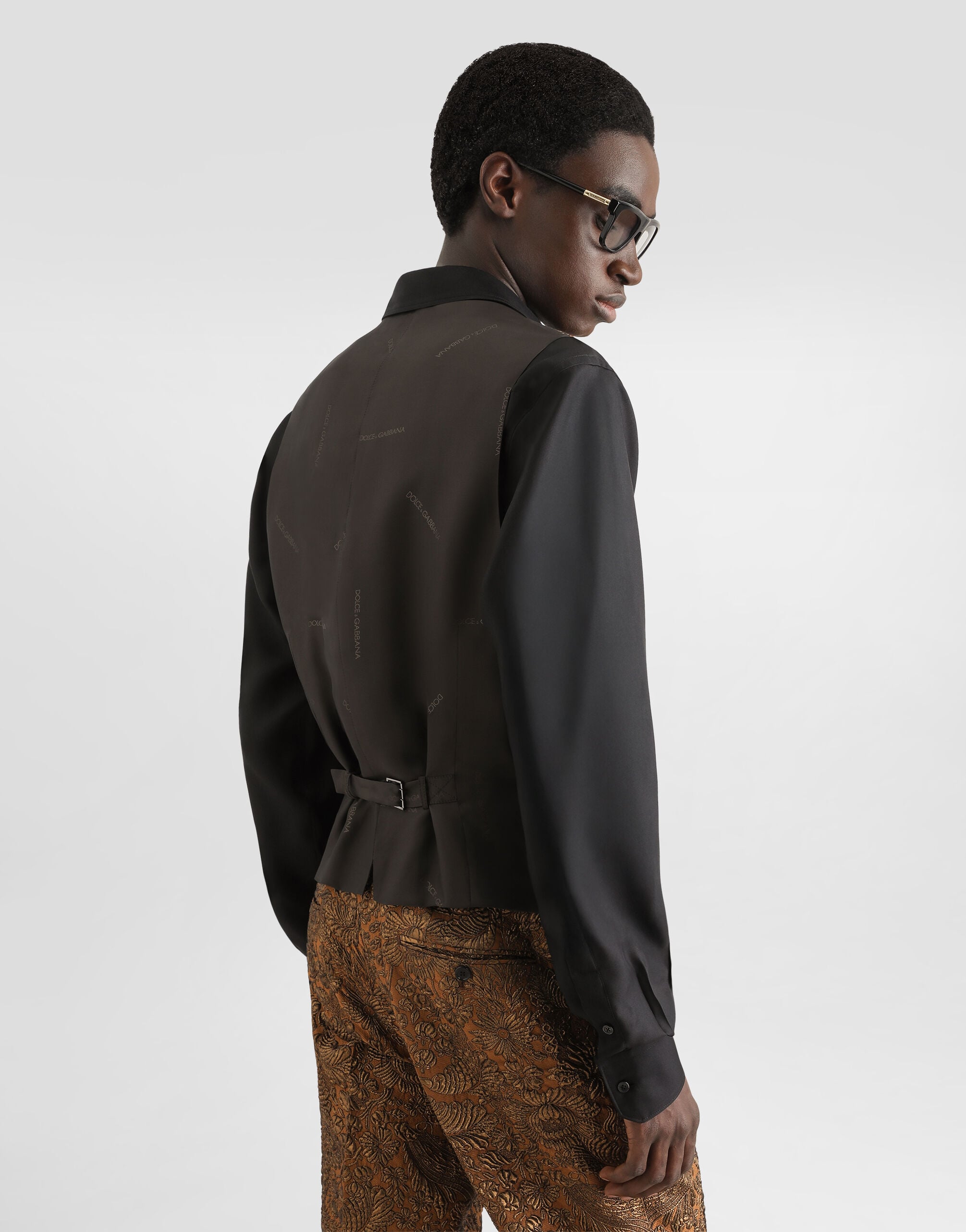 Single-breasted brocade vest - thumbnail 5