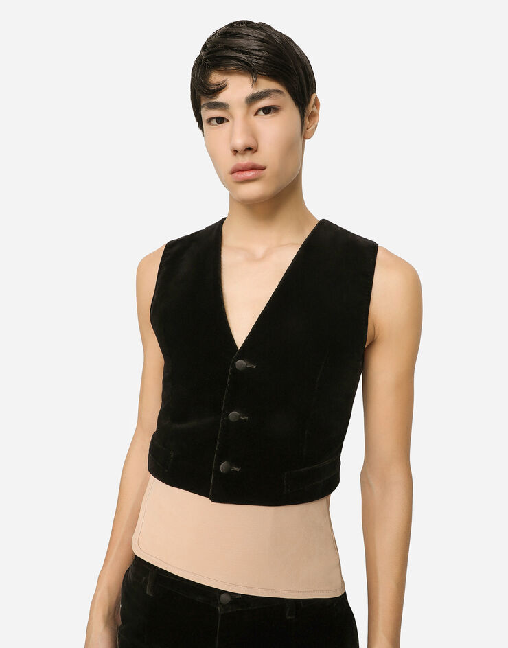 Dolce&Gabbana Single-breasted smooth velvet suit Black GKTLMTGG844