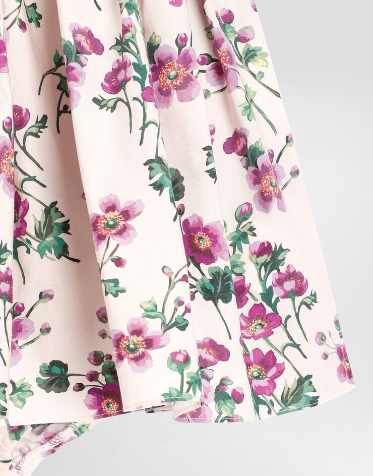 Dolce & Gabbana Violets-print poplin dress Print L23DP2HS5TX