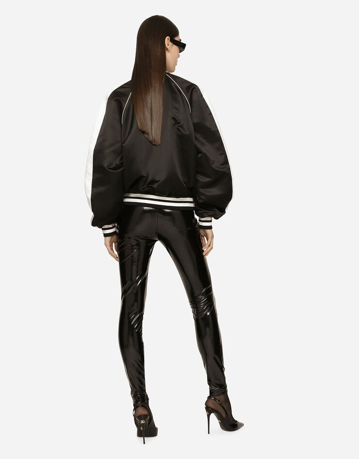 Dolce&Gabbana High-waisted coated jersey pants Black FTCTFTFUSOP