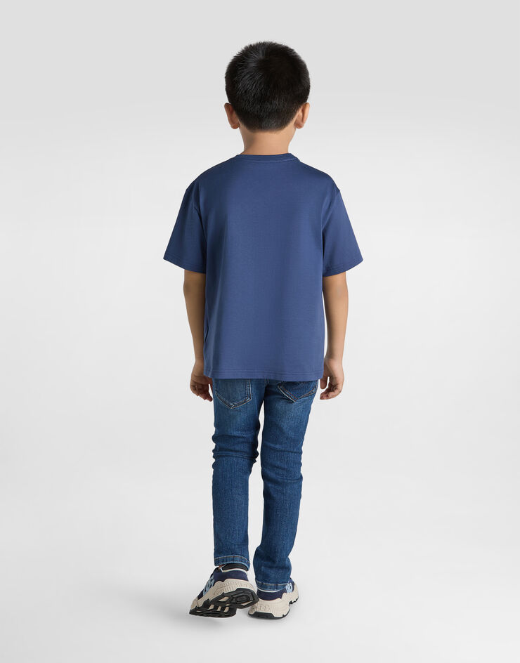 Dolce & Gabbana Camiseta de punto con bolsillo Azul L4JTIJG7O3G