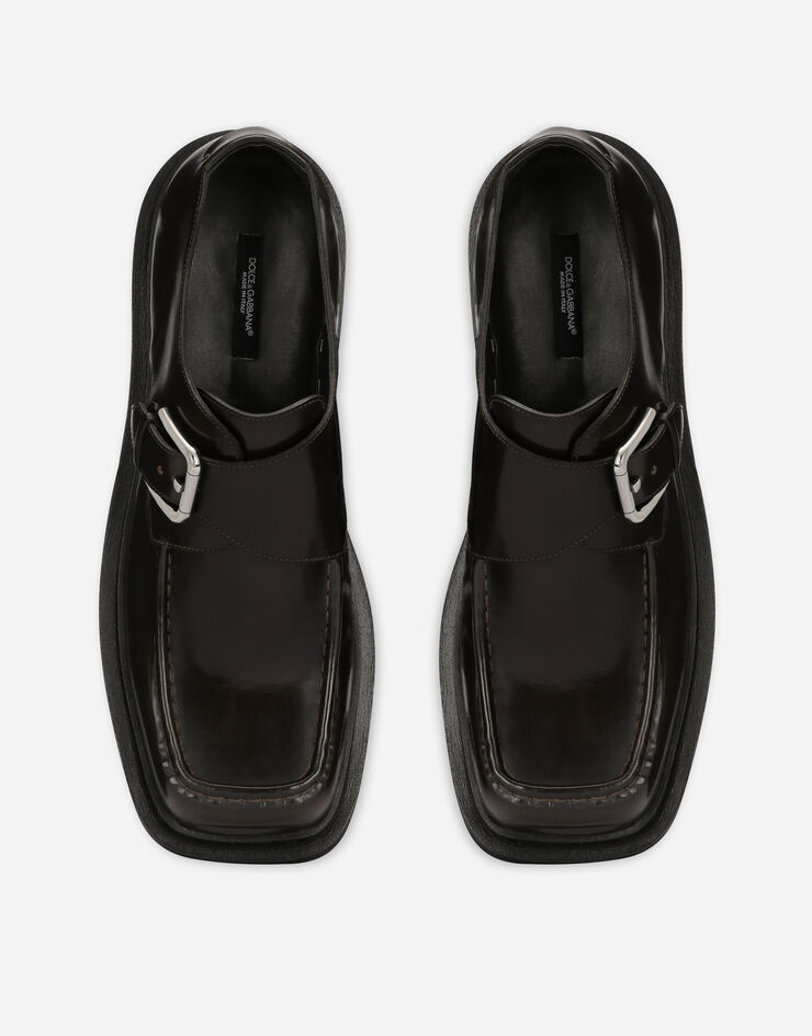 Dolce & Gabbana Brushed calfskin monkstrap shoes Brown A10792A1203