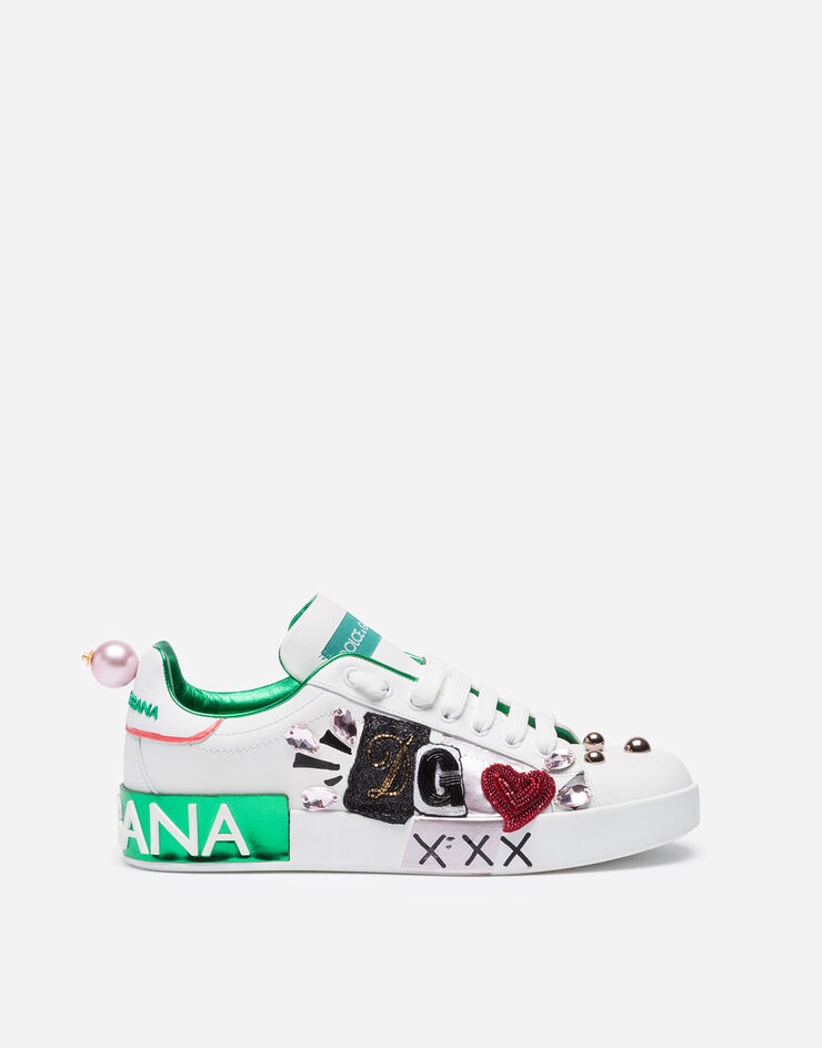 Dolce & Gabbana Portofino sneakers in nappa calfskin with patch and embroidery РАЗНОЦВЕТНЫЙ CK1544AX169