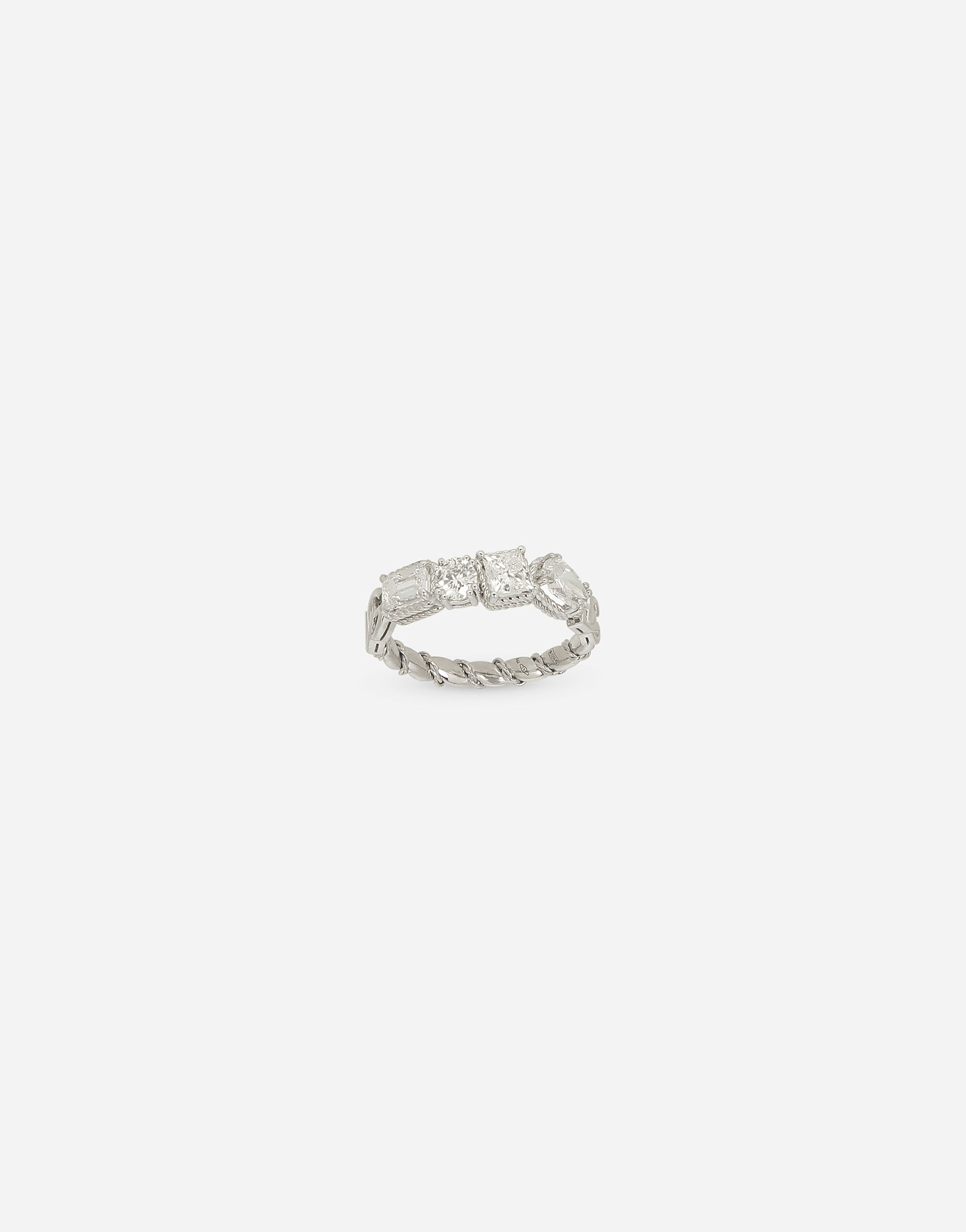 Dolce & Gabbana Ring Easy Diamond aus Weißgold 18 kt und Diamanten Weiss WRQA1GWSPBL