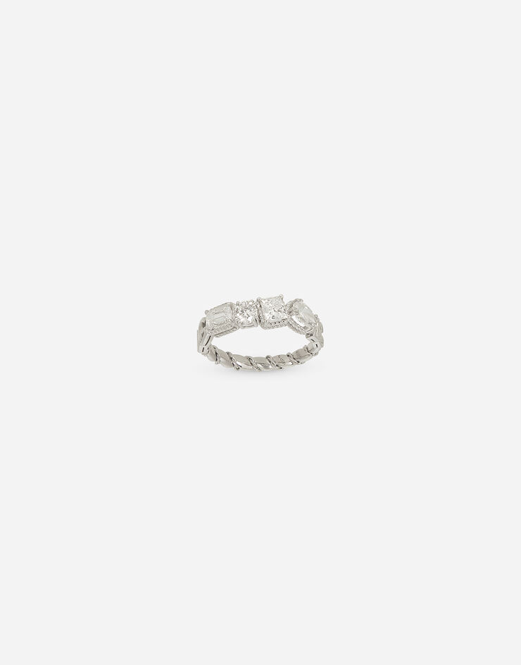 Dolce & Gabbana Bague Easy Diamond en or blanc 18 ct avec diamants Blanc WRQD3GWDIA1