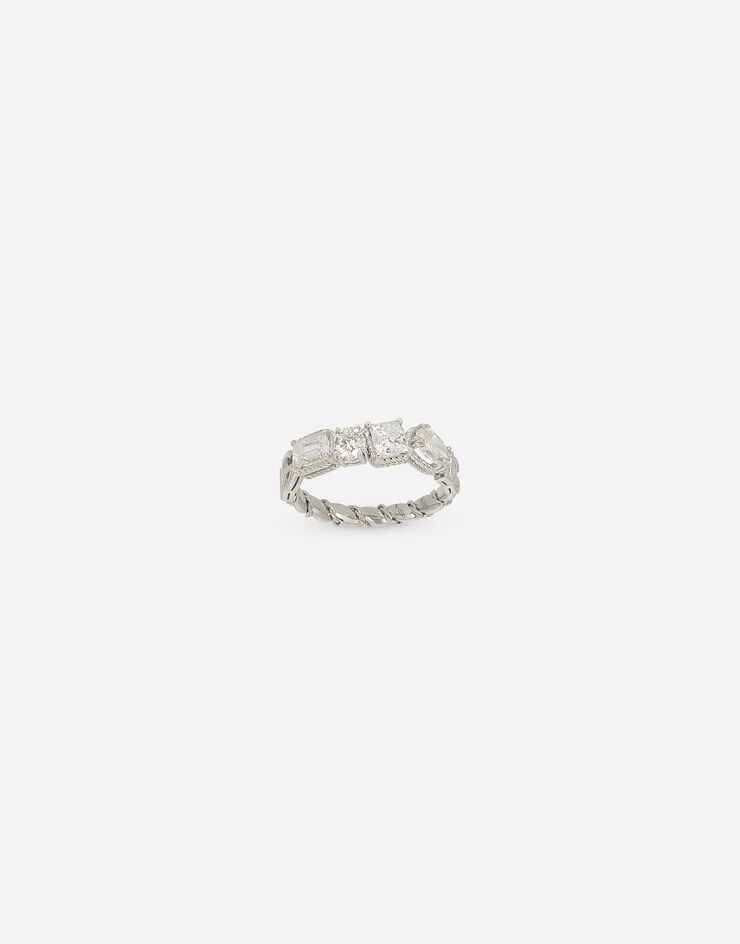 Dolce & Gabbana Ring Easy Diamond aus Weißgold 18 kt und Diamanten Weiss WRQD3GWDIA1