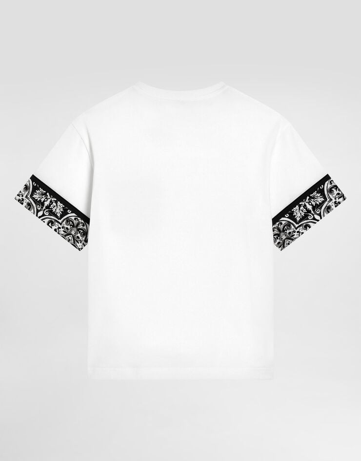 Dolce & Gabbana Camiseta de punto con estampado de mayólica Multicolor L4JTISG7O9G