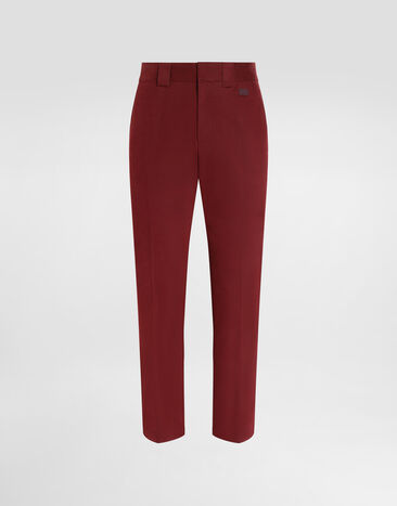 Dolce & Gabbana Tailored cotton pants Bordeaux GP0R4TFUFL3