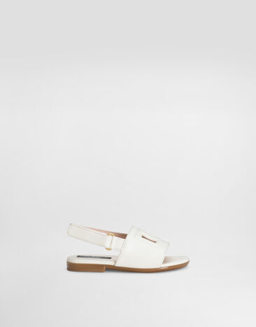 Dolce & Gabbana Calfskin sandals with cut-out DG logo White D20100A1223